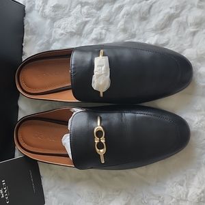 COACH LOAFERS *SIENNA BLACK LEATHER SLIDE* Size 7.5 NEW